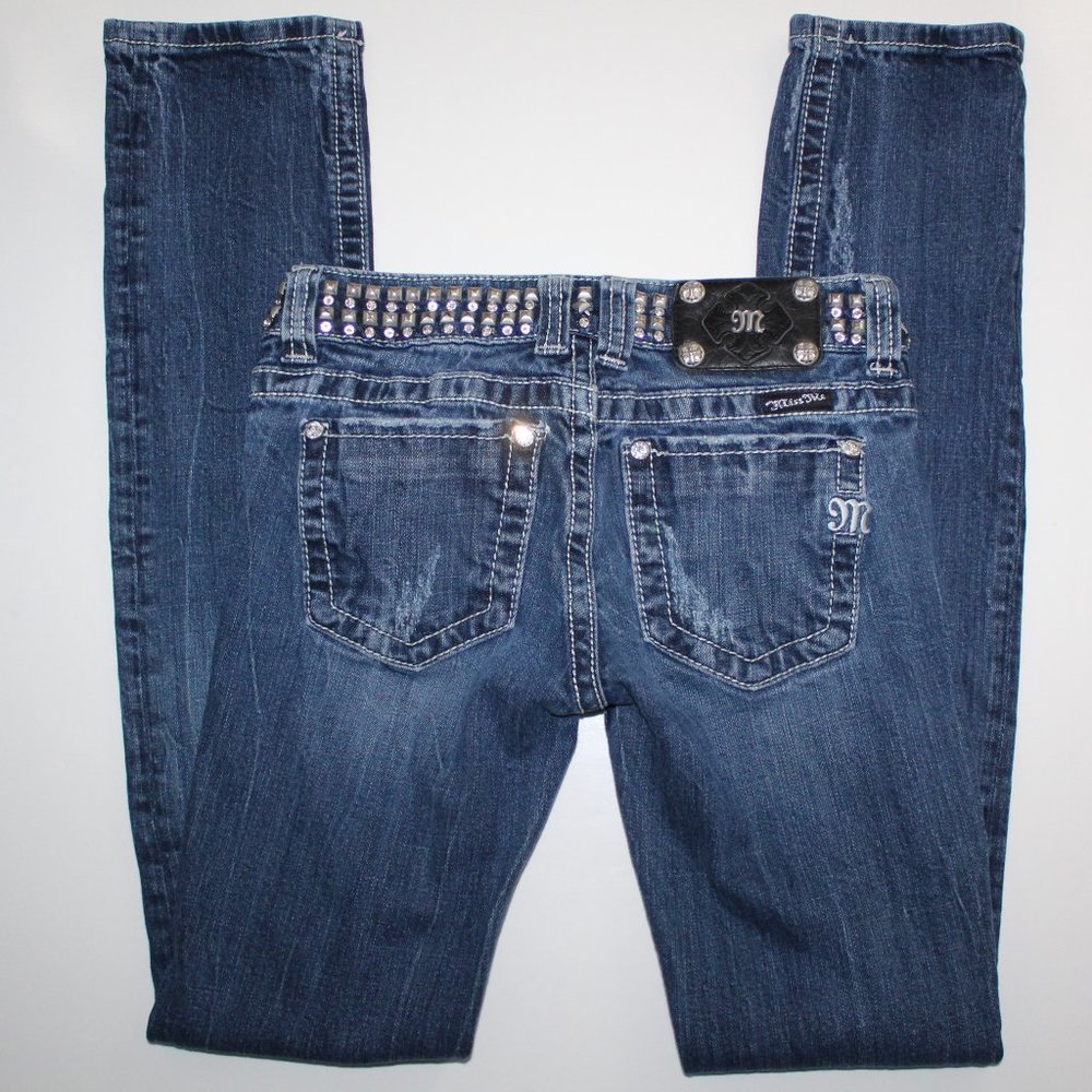 Miss Me Jeans Size 25 Straight Leg Rhinestones